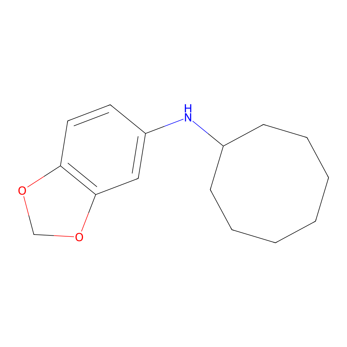 N-cyclooctyl-2H-1,3-benzodioxol-5-amine molecular structure, CAS 416883-18-6