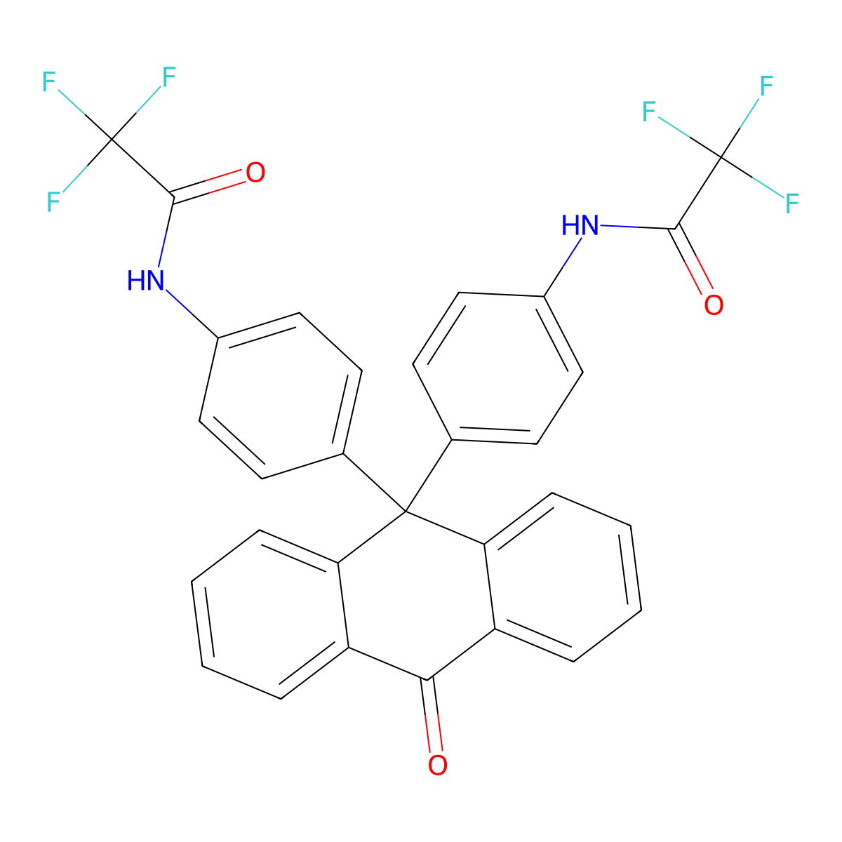 2,2,2-trifluoro-N-[4-[10-oxo-9-[4-[(2,2,2-trifluoroacetyl)amino]phenyl]anthracen-9-yl]phenyl]acetamide molecular structure, CAS 416884-16-7