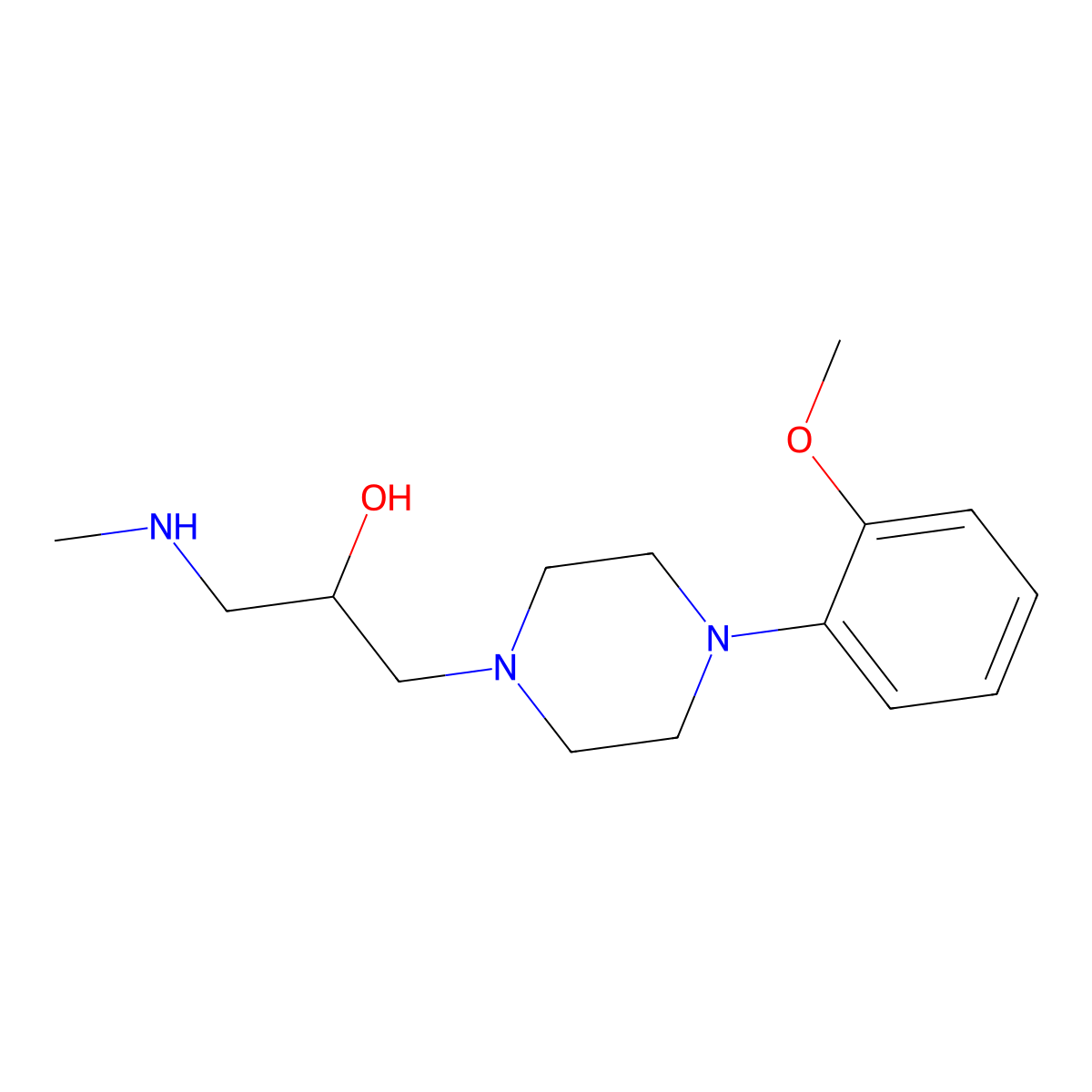 1-[4-(2-Methoxy-phenyl)-piperazin-1-yl]-3-methylamino-propan-2-ol molecular structure, CAS 416885-33-1