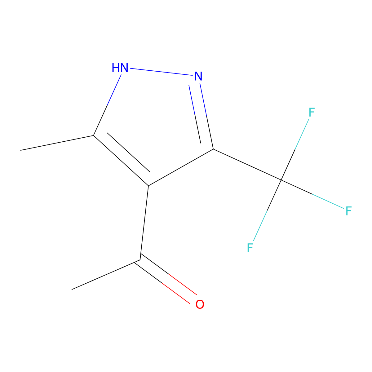 1-[5-methyl-3-(trifluoromethyl)-1H-pyrazol-4-yl]ethanone molecular structure, CAS 416886-48-1