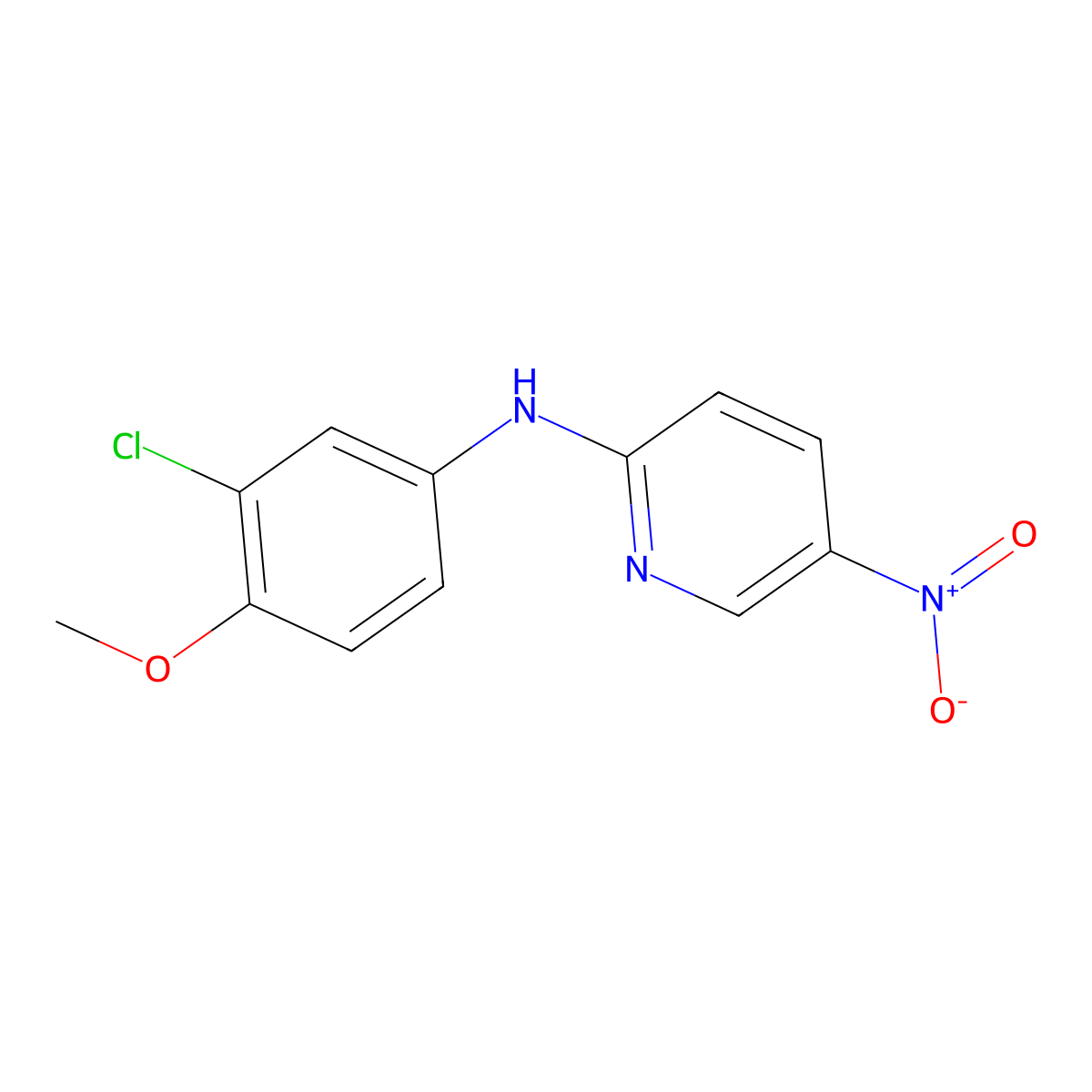 N-(3-chloro-4-methoxyphenyl)-5-nitropyridin-2-amine molecular structure, CAS 416886-93-6