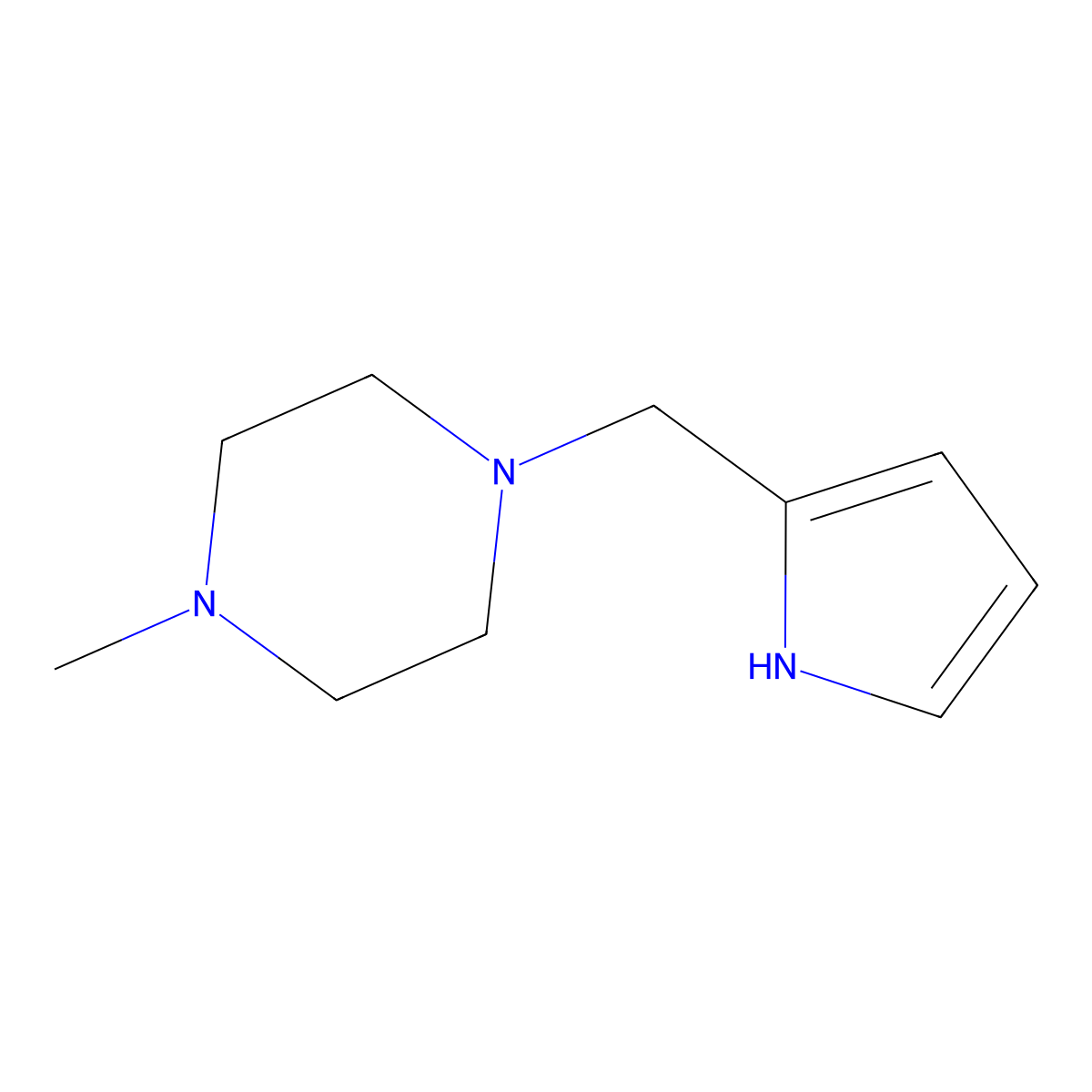1-methyl-4-(1H-pyrrol-2-ylmethyl)piperazine molecular structure, CAS 416887-10-0