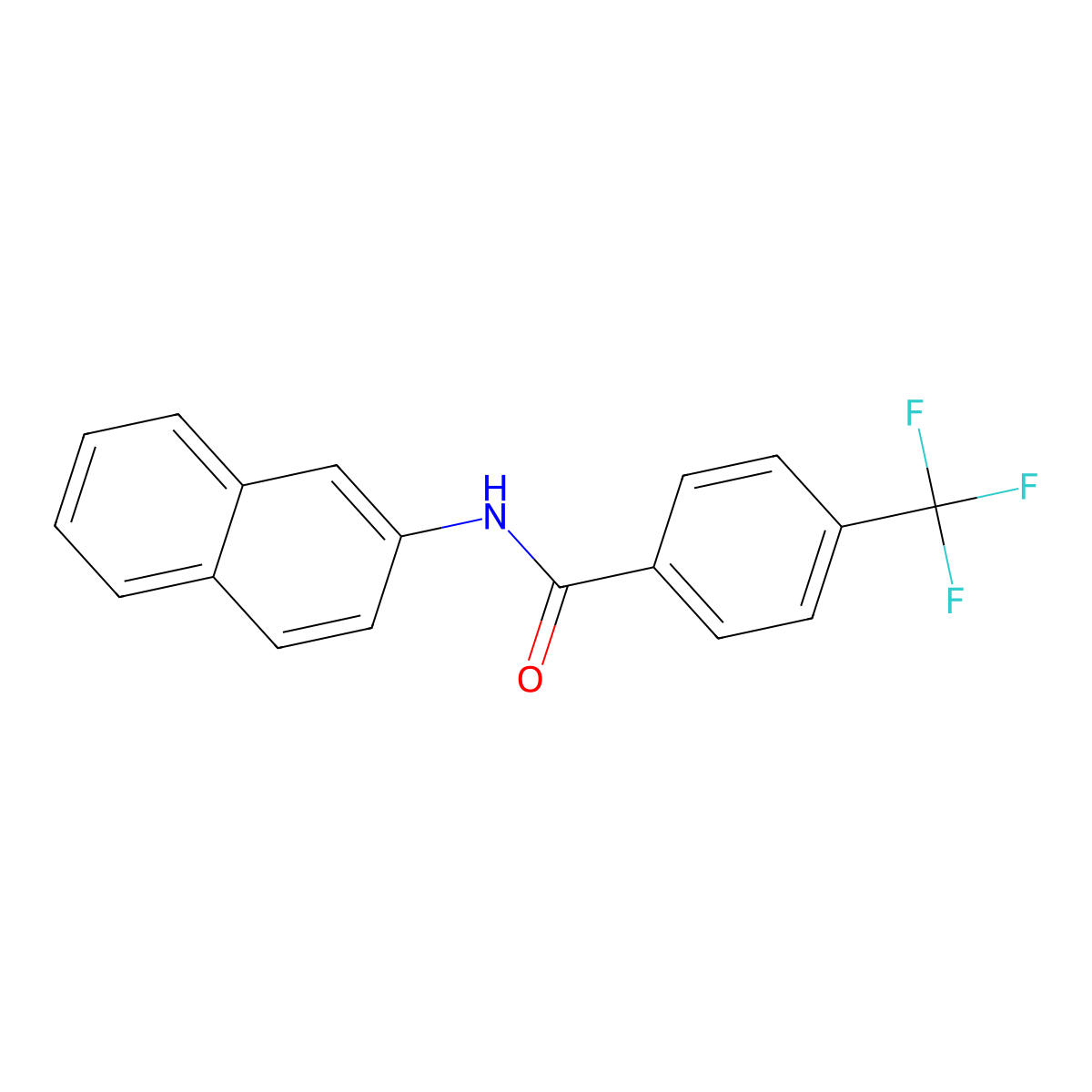 N-naphthalen-2-yl-4-(trifluoromethyl)benzamide molecular structure, CAS 416887-23-5