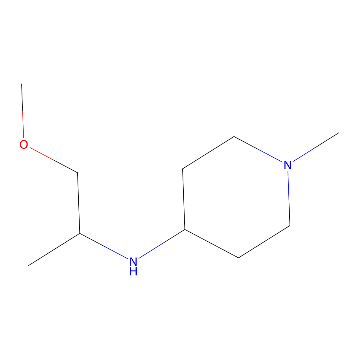 N-(1-methoxypropan-2-yl)-1-methylpiperidin-4-amine molecular structure, CAS 416887-32-6