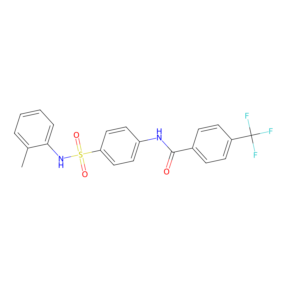 N-[4-[(2-methylphenyl)sulfamoyl]phenyl]-4-(trifluoromethyl)benzamide molecular structure, CAS 416887-33-7
