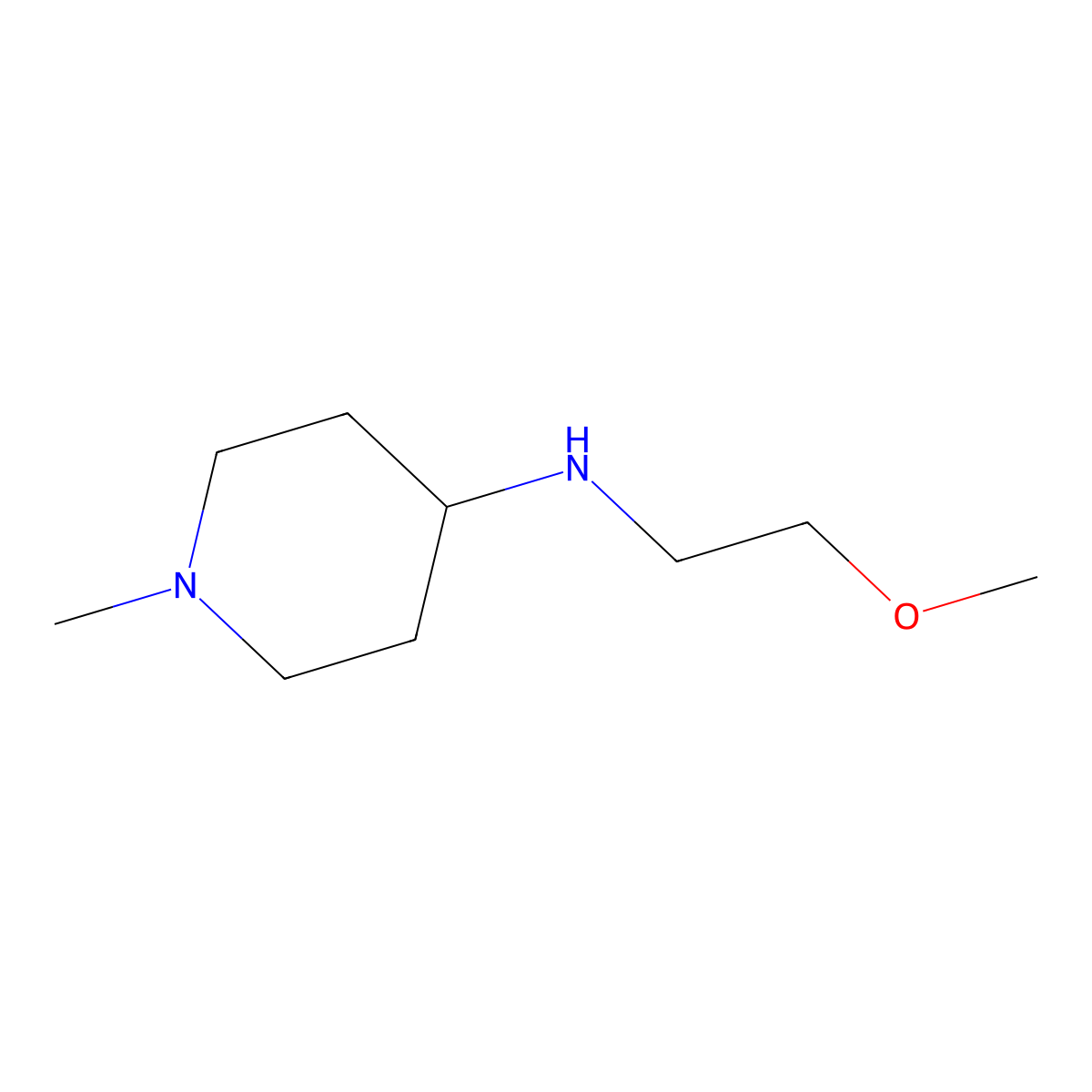 N-(2-Methoxyethyl)-1-methylpiperidin-4-amine molecular structure, CAS 416887-38-2
