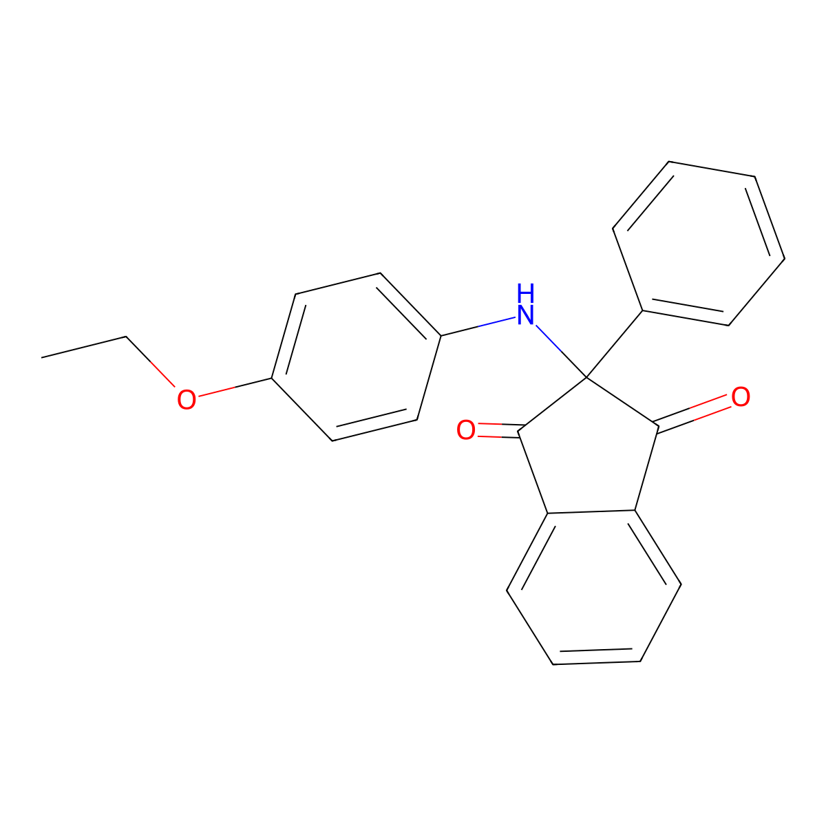 2-[(4-ethoxyphenyl)amino]-2-phenyl-1H-indene-1,3(2H)-dione molecular structure, CAS 416887-39-3