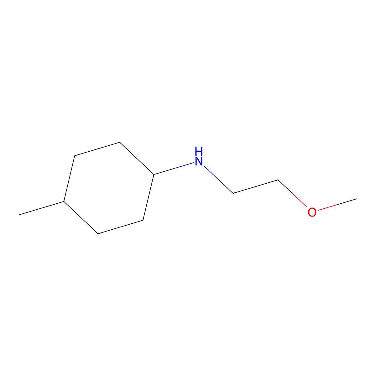 N-(2-methoxyethyl)-4-methylcyclohexan-1-amine molecular structure, CAS 416887-40-6