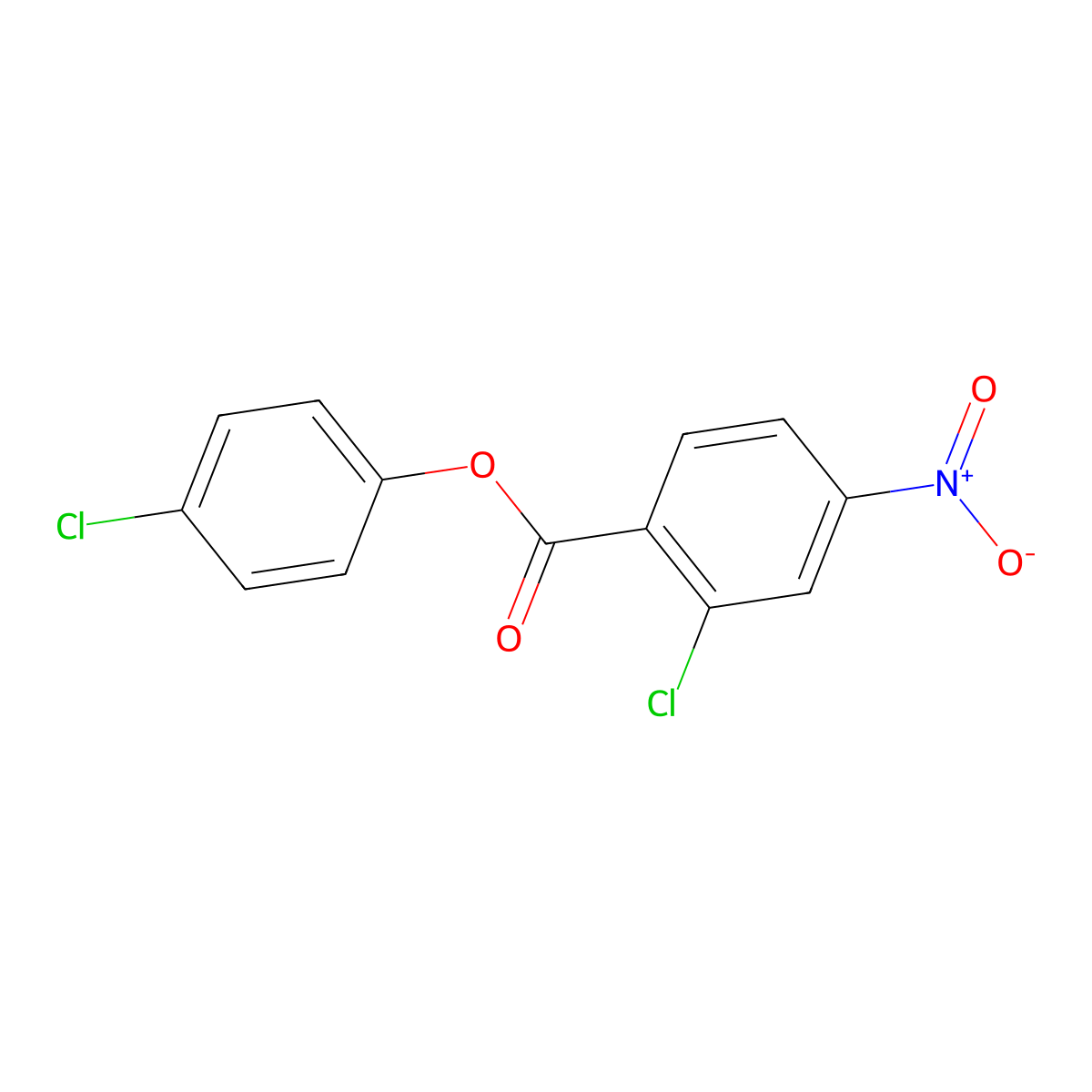 4-Chlorophenyl 2-chloro-4-nitrobenzoate molecular structure, CAS 416887-56-4