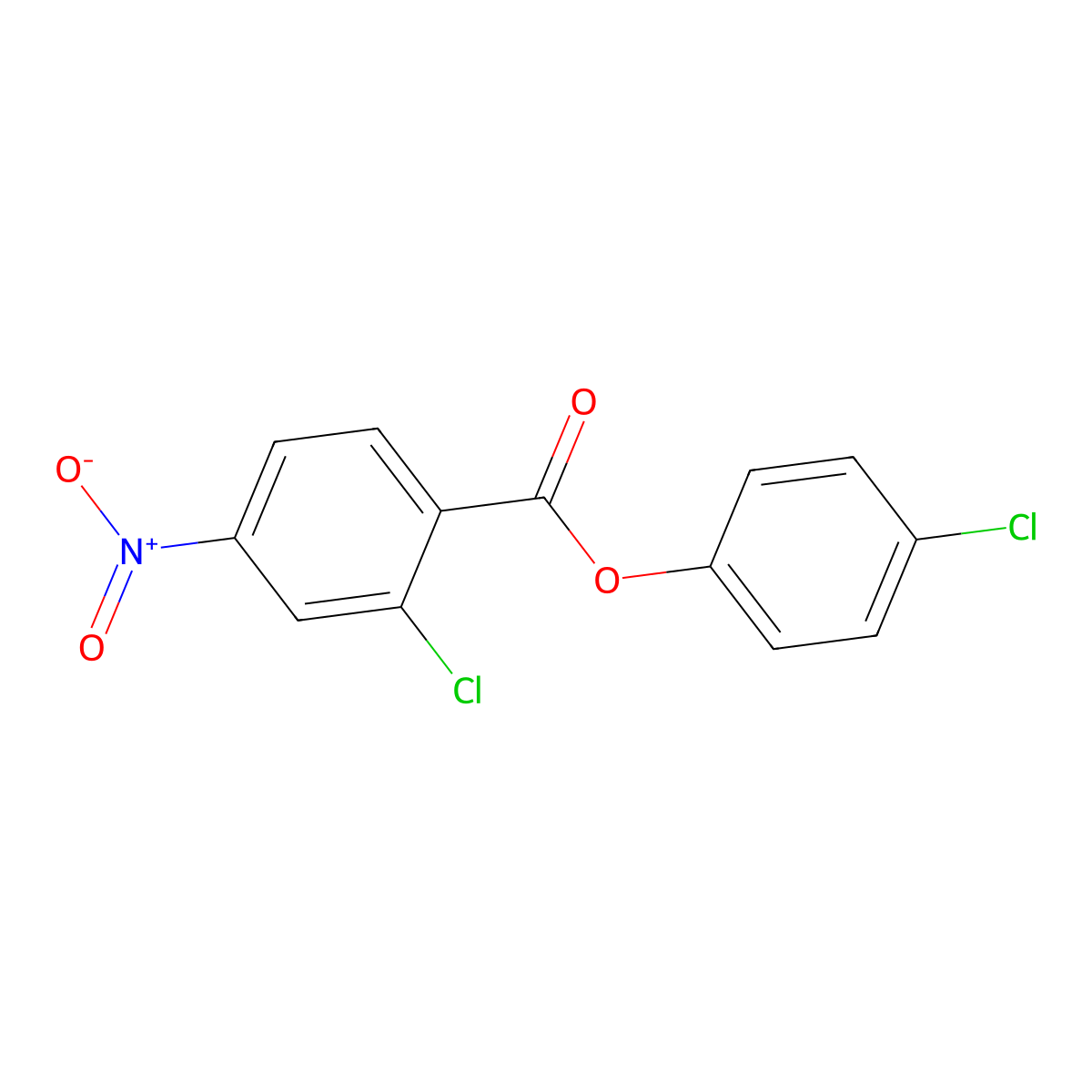 4-Chlorophenyl 2-chloro-4-nitrobenzoate molecular structure, CAS 416887-56-4