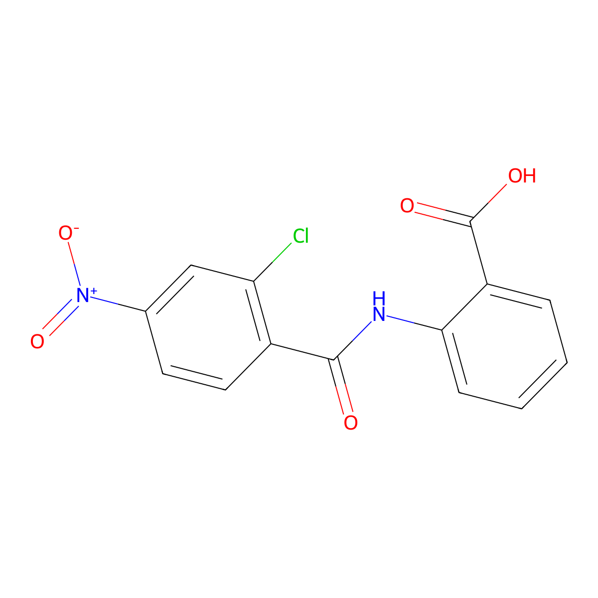 2-(2-Chloro-4-nitrobenzamido)benzoic acid molecular structure, CAS 416887-58-6