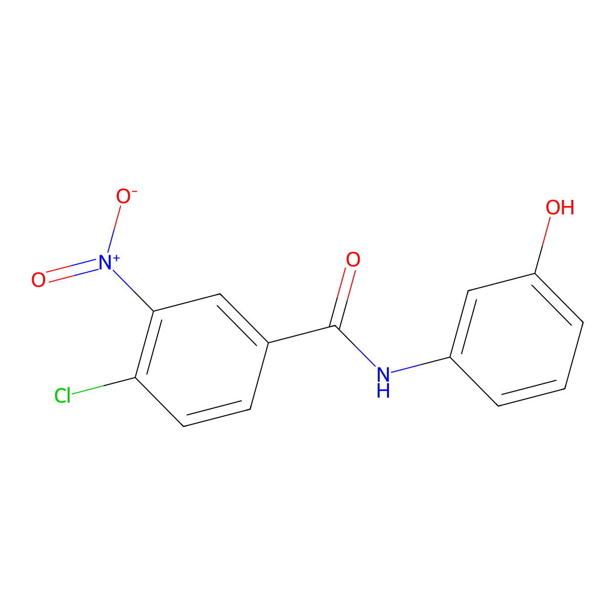 4-chloro-N-(3-hydroxyphenyl)-3-nitrobenzamide molecular structure, CAS 416887-71-3