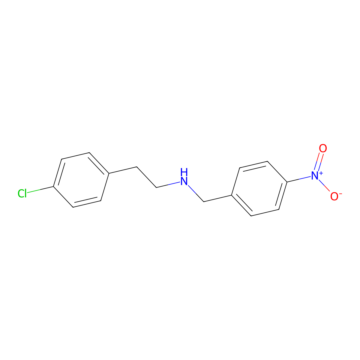 2-(4-chlorophenyl)-N-(4-nitrobenzyl)ethanamine molecular structure, CAS 416887-93-9