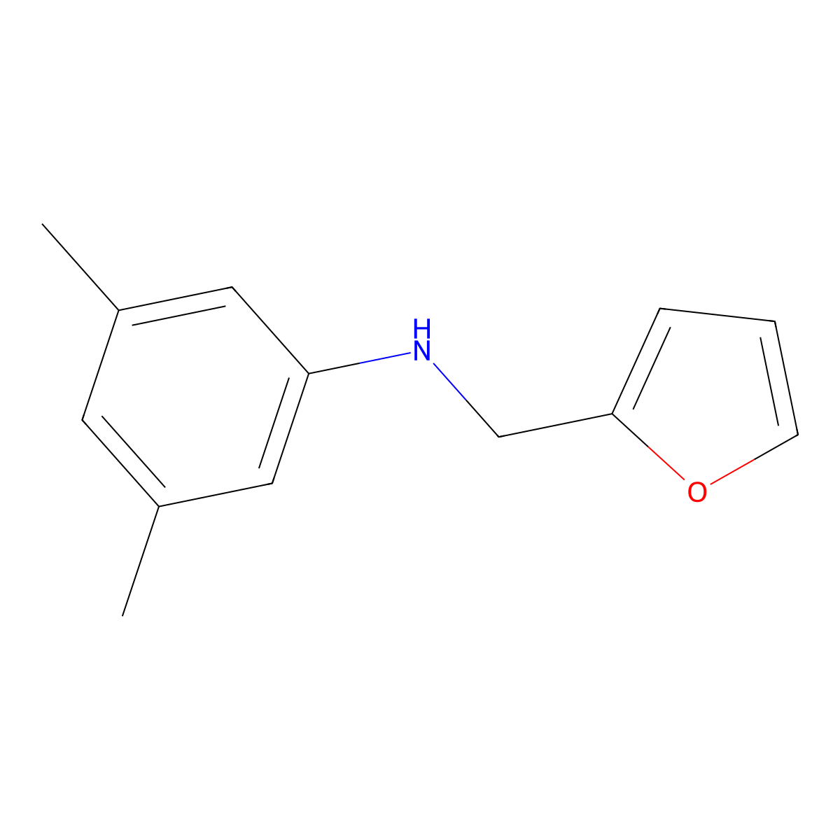 N-(furan-2-ylmethyl)-3,5-dimethylaniline molecular structure, CAS 416887-98-4