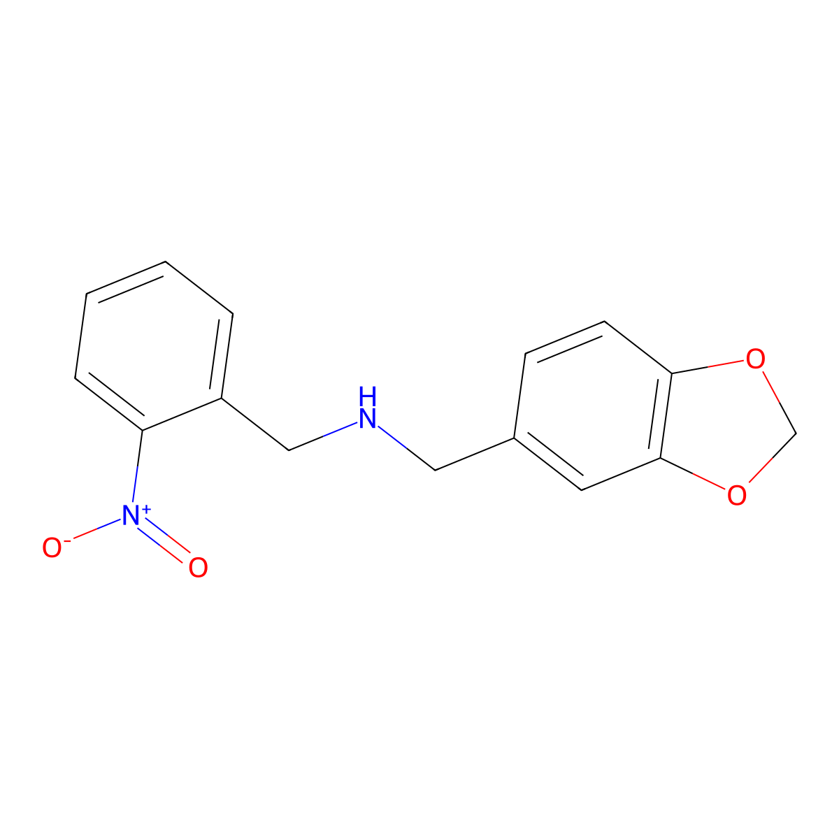 (1,3-Benzodioxol-5-ylmethyl)(2-nitrobenzyl)amine molecular structure, CAS 416888-55-6