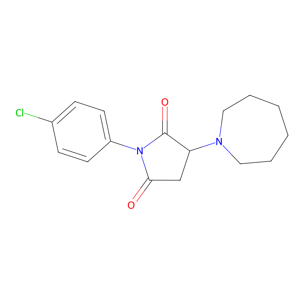 3-(Azepan-1-yl)-1-(4-chlorophenyl)pyrrolidine-2,5-dione molecular structure, CAS 416888-61-4