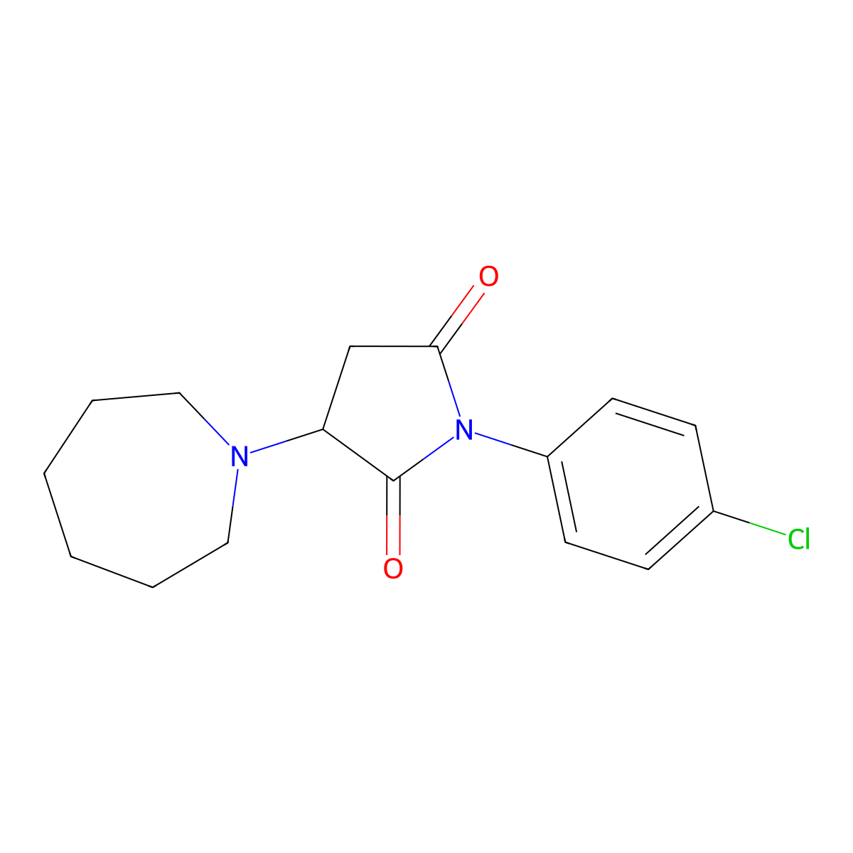 3-(Azepan-1-yl)-1-(4-chlorophenyl)pyrrolidine-2,5-dione molecular structure, CAS 416888-61-4