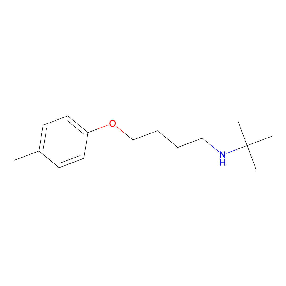 N-tert-butyl-4-(4-methylphenoxy)butan-1-amine molecular structure, CAS 416889-55-9
