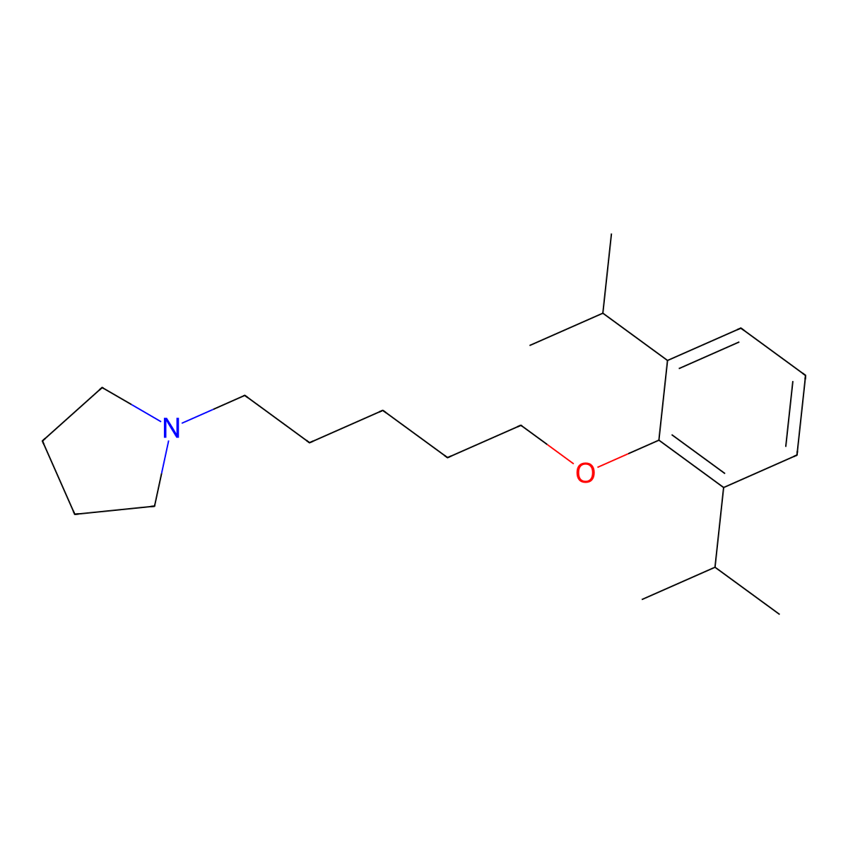 1-[5-(2,6-Diisopropylphenoxy)pentyl]pyrrolidine molecular structure, CAS 416889-81-1
