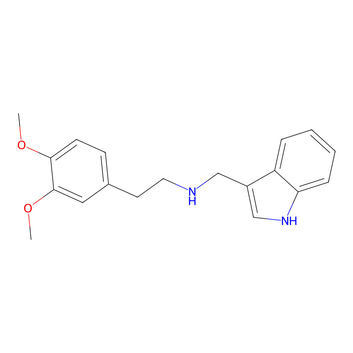 2-(3,4-dimethoxyphenyl)-N-(1H-indol-3-ylmethyl)ethanamine molecular structure, CAS 416889-89-9