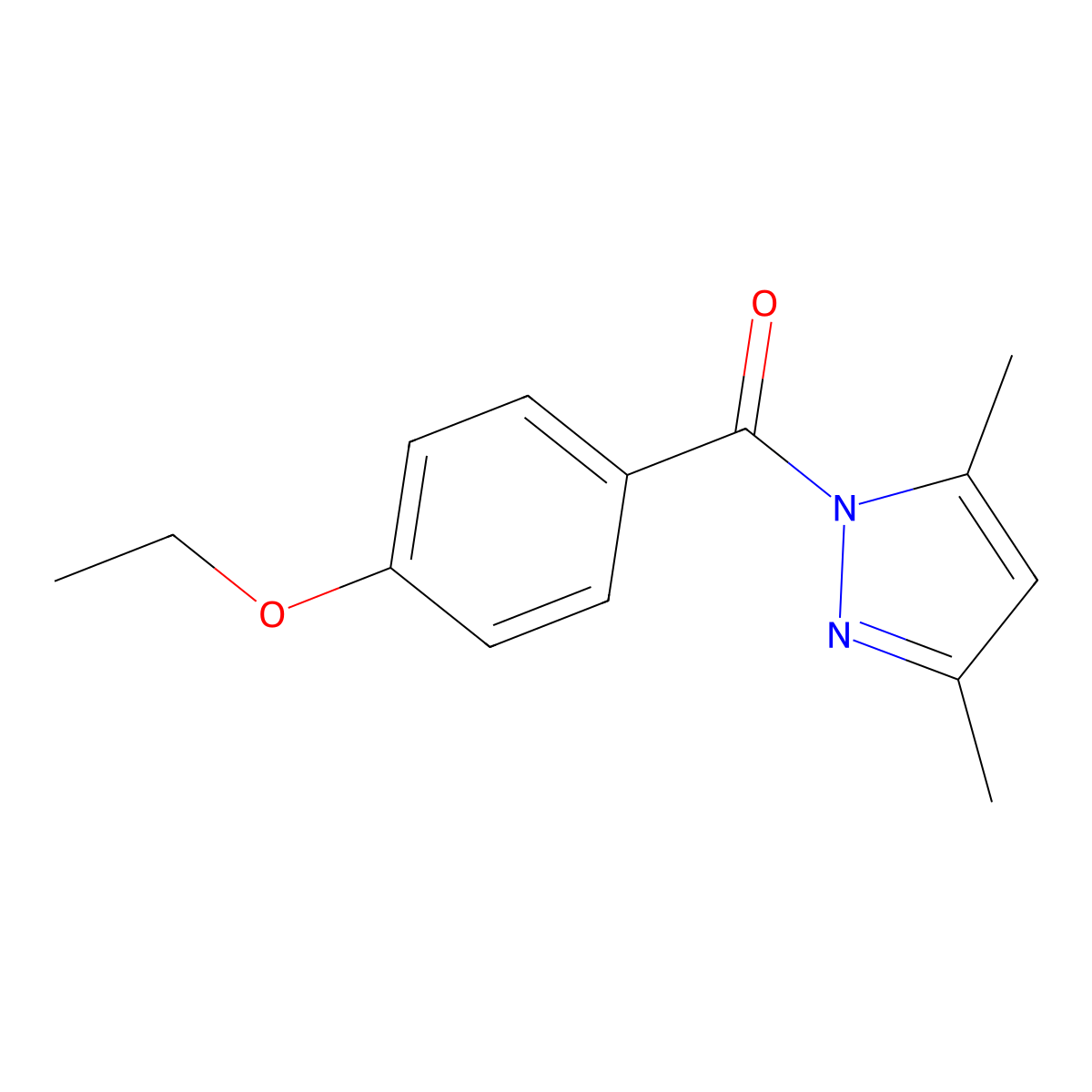 1-(4-ethoxybenzoyl)-3,5-dimethyl-1H-pyrazole molecular structure, CAS 416889-94-6