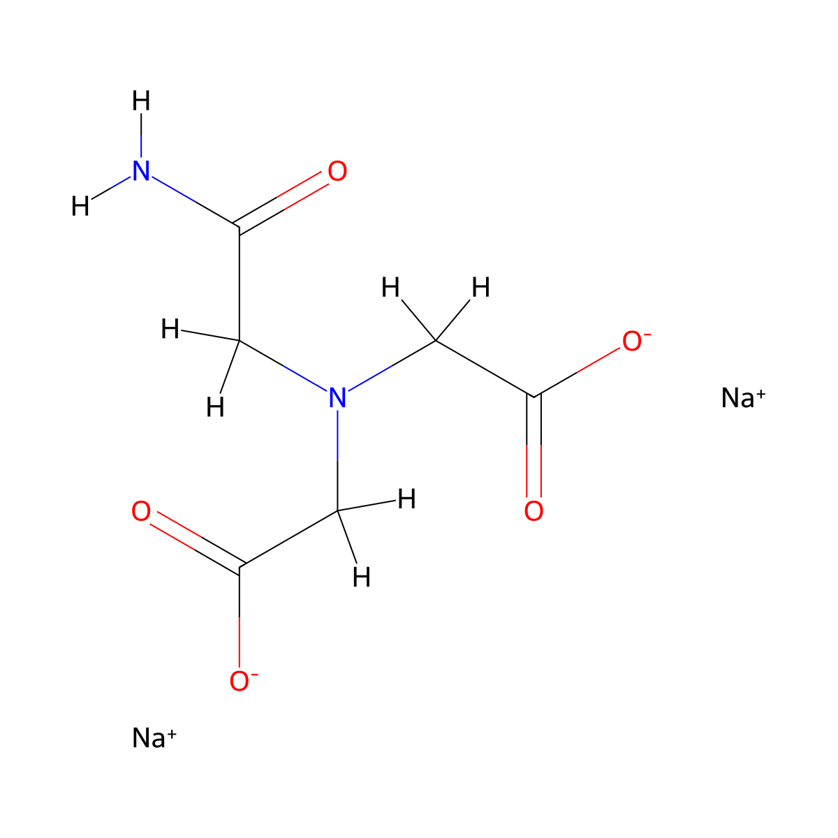 Disodium ((2-amino-2-oxoethyl)(carboxylatomethyl)amino)acetate molecular structure, CAS 41689-31-0