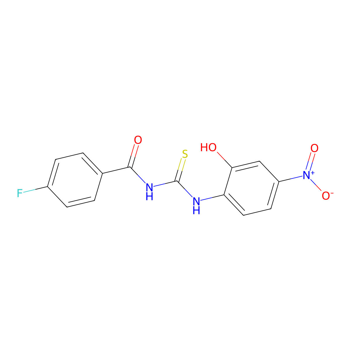 4-fluoro-N-[(2-hydroxy-4-nitrophenyl)carbamothioyl]benzamide molecular structure, CAS 416890-09-0
