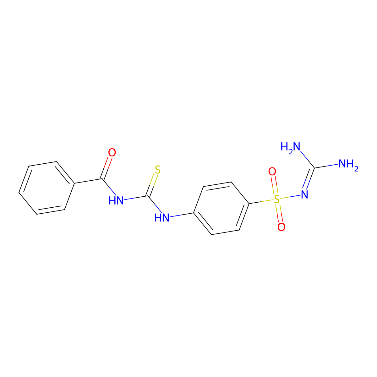 N-[[4-(diaminomethylideneamino)sulfonylphenyl]carbamothioyl]benzamide molecular structure, CAS 416890-35-2