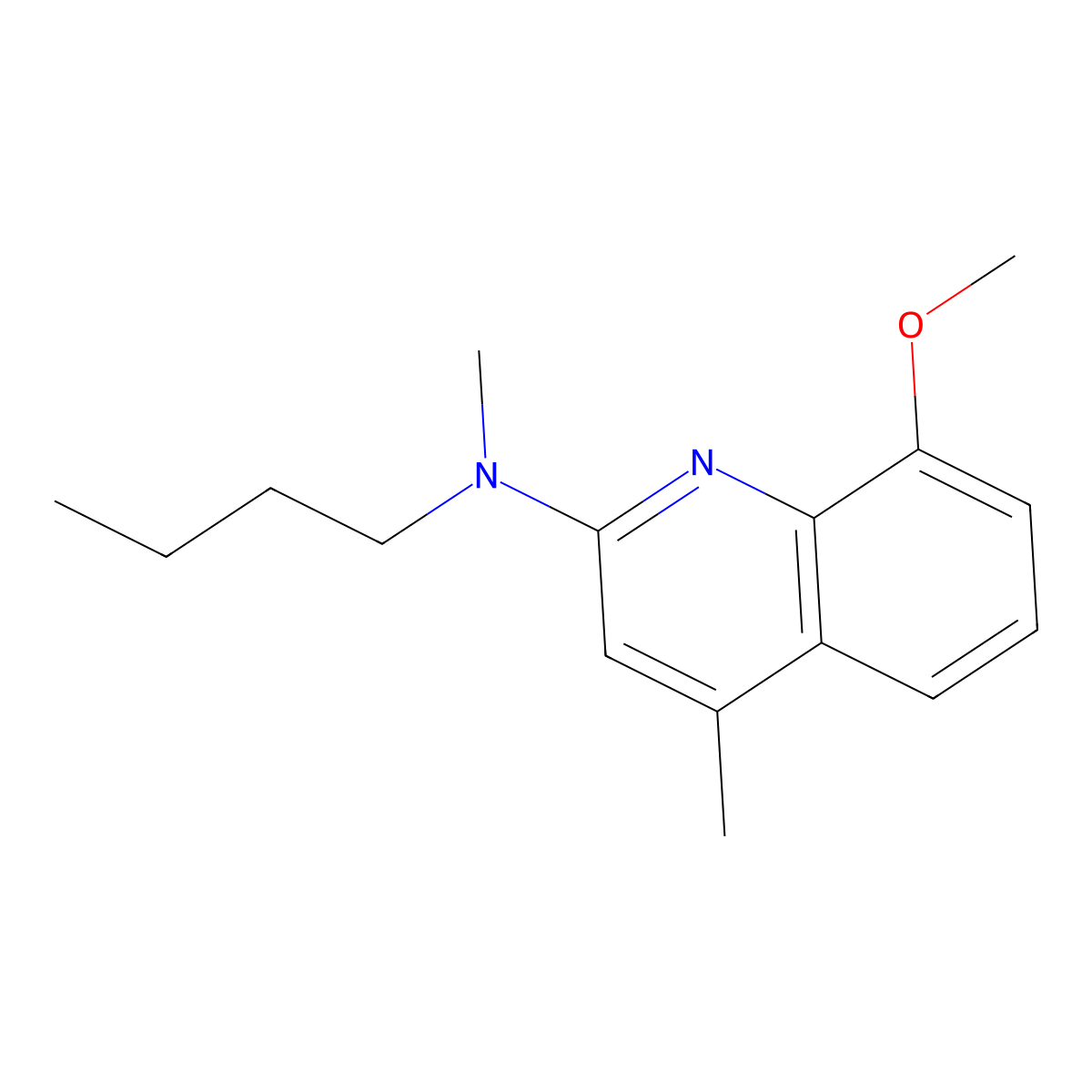 N-butyl-8-methoxy-N,4-dimethyl-2-quinolinamine molecular structure, CAS 416890-51-2