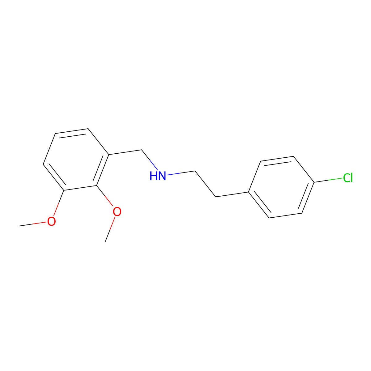 2-(4-chlorophenyl)-N-[(2,3-dimethoxyphenyl)methyl]ethanamine molecular structure, CAS 416890-81-8