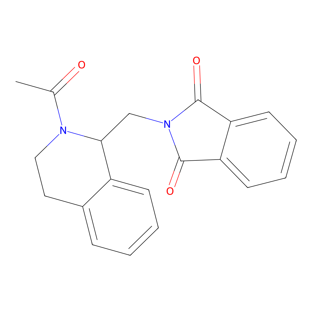 2-((2-Acetyl-1,2,3,4-tetrahydroisoquinolin-1-yl)methyl)isoindoline-1,3-dione molecular structure, CAS 416891-33-3