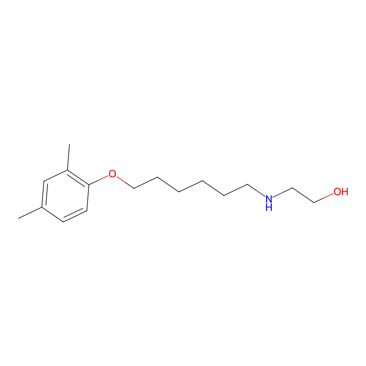 2-[6-(2,4-Dimethylphenoxy)hexylamino]ethanol molecular structure, CAS 416891-67-3