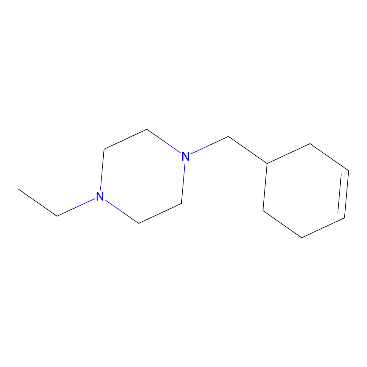 Piperazine, 1-(3-cyclohexen-1-ylmethyl)-4-ethyl-(9CI) molecular structure, CAS 416892-67-6