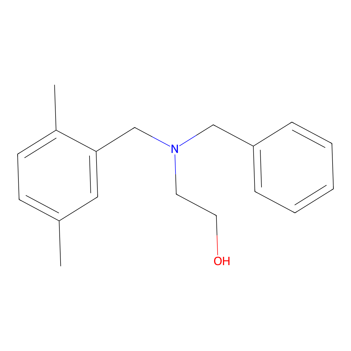 2-(Benzyl((2,5-dimethylphenyl)methyl)amino)ethan-1-ol molecular structure, CAS 416893-05-5