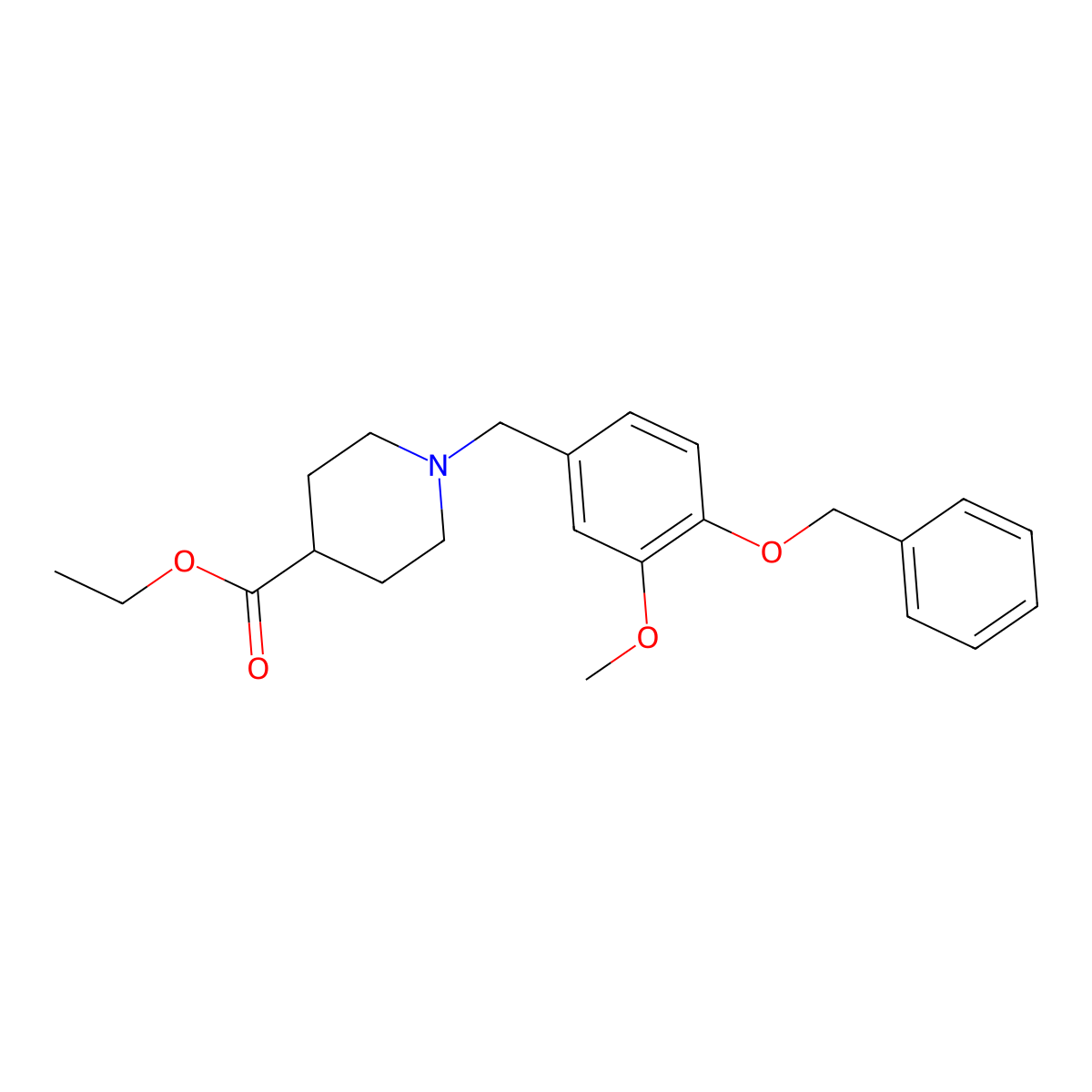 Ethyl 1-[4-(benzyloxy)-3-methoxybenzyl]piperidine-4-carboxylate molecular structure, CAS 416893-60-2