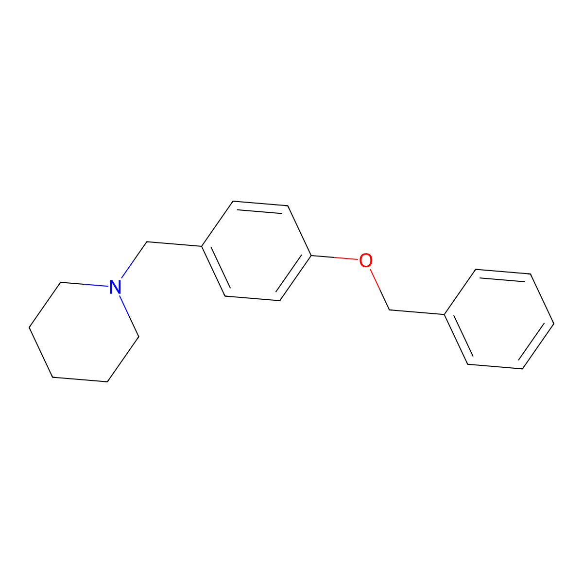 1-[(4-Phenylmethoxyphenyl)methyl]piperidine molecular structure, CAS 416893-98-6