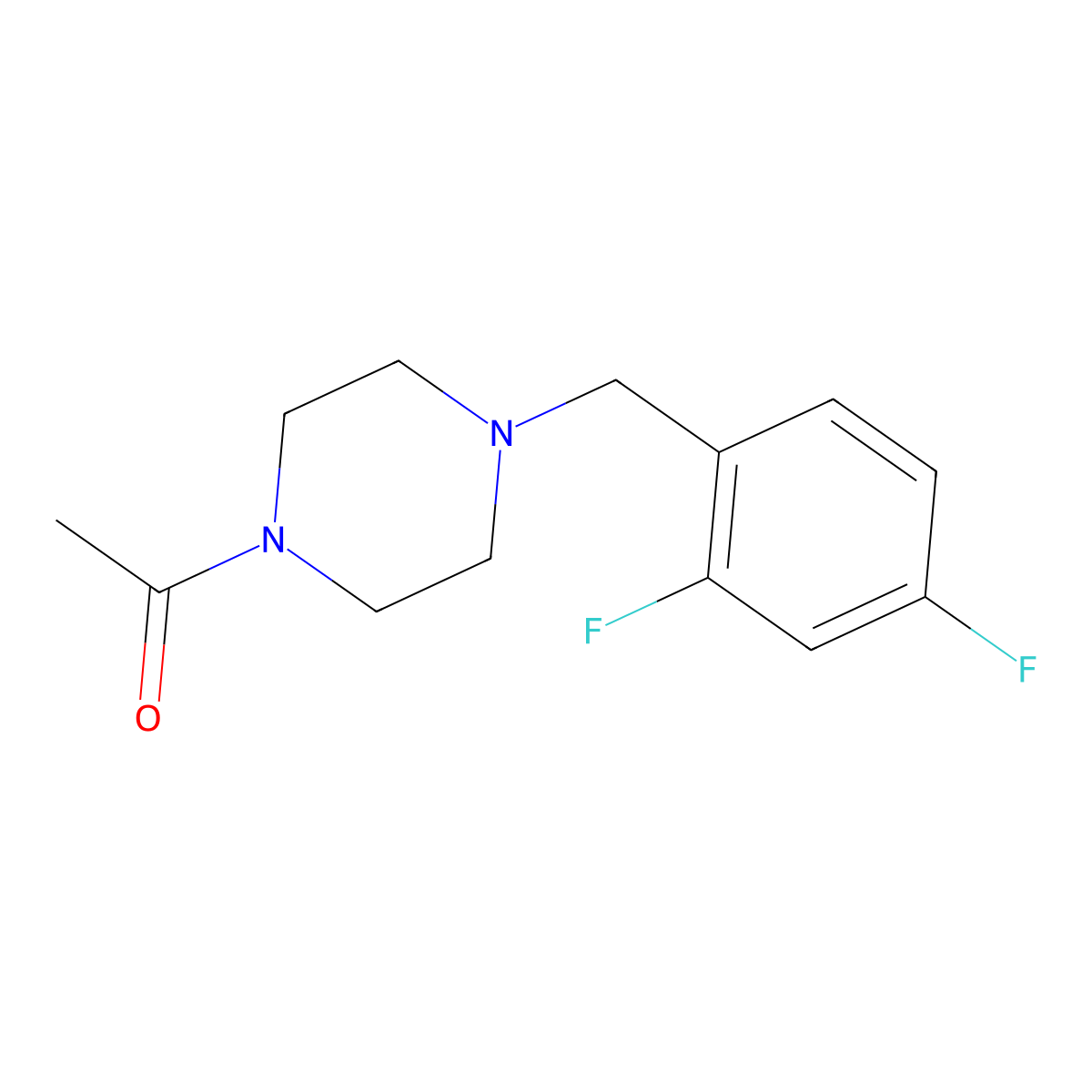 1-Acetyl-4-(2,4-difluorobenzyl)piperazine molecular structure, CAS 416894-09-2