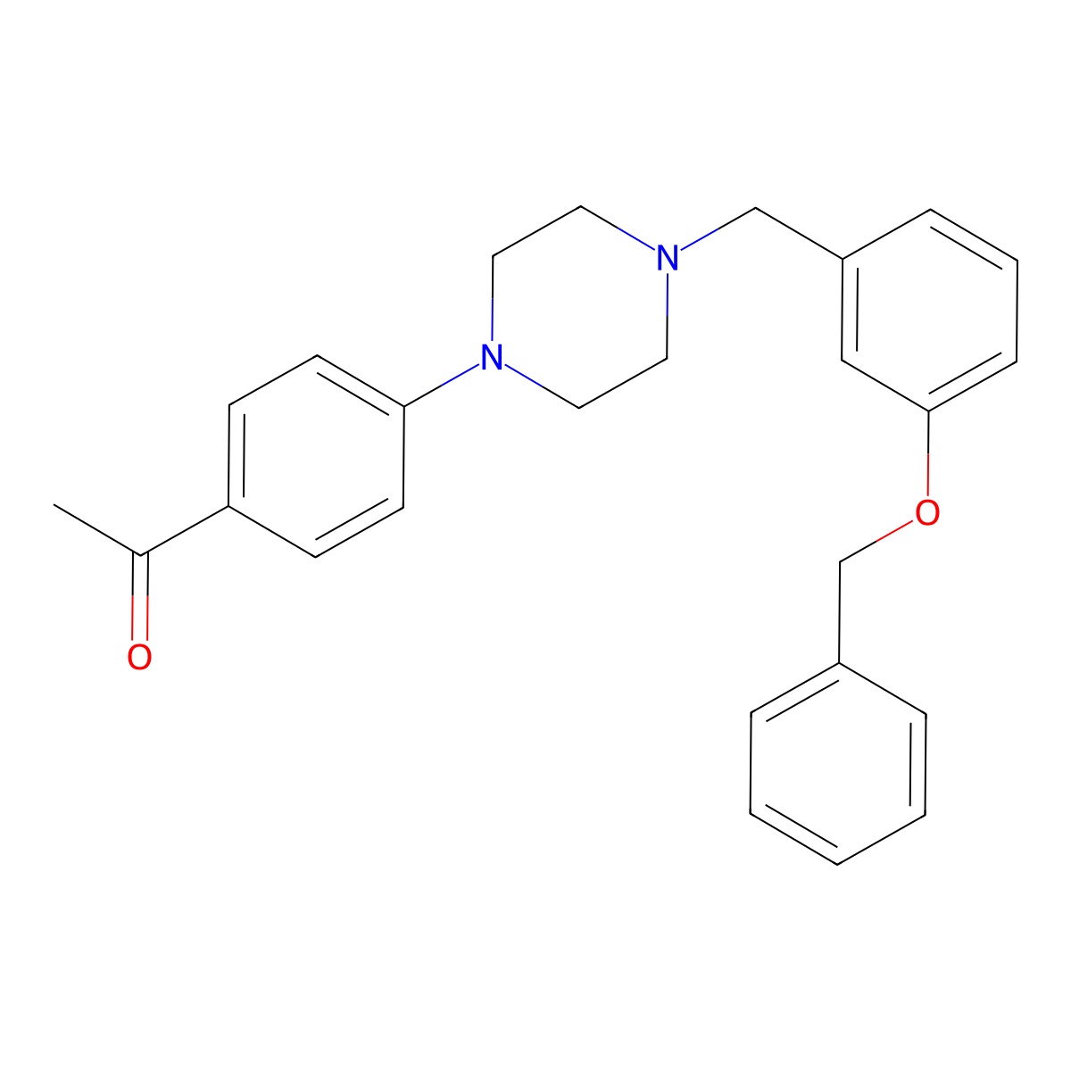 1-[4-[4-[(3-Phenylmethoxyphenyl)methyl]piperazin-1-yl]phenyl]ethanone molecular structure, CAS 416894-18-3