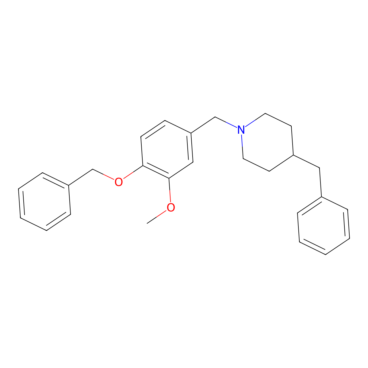 4-Benzyl-1-[4-(benzyloxy)-3-methoxybenzyl]piperidine molecular structure, CAS 416894-30-9