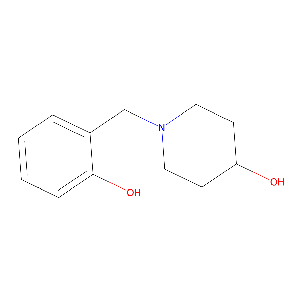 1-[(2-Hydroxyphenyl)methyl]piperidin-4-ol molecular structure, CAS 416894-38-7