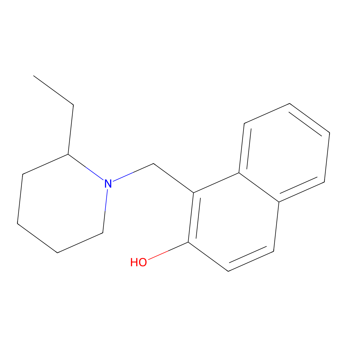 1-[(2-Ethylpiperidin-1-yl)methyl]naphthalen-2-ol molecular structure, CAS 416895-51-7