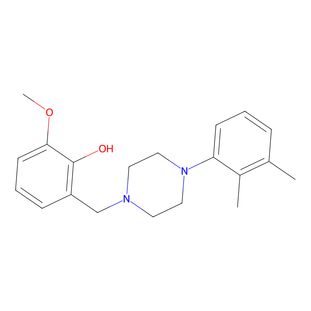 2-[[4-(2,3-Dimethylphenyl)piperazin-1-yl]methyl]-6-methoxyphenol molecular structure, CAS 416895-60-8