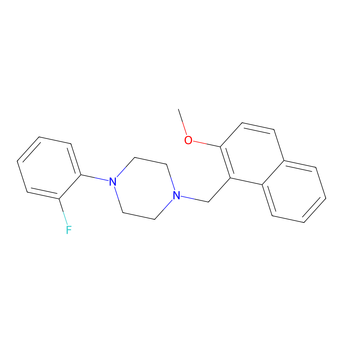 1-(2-Fluorophenyl)-4-[(2-methoxynaphthalen-1-yl)methyl]piperazine molecular structure, CAS 416896-20-3