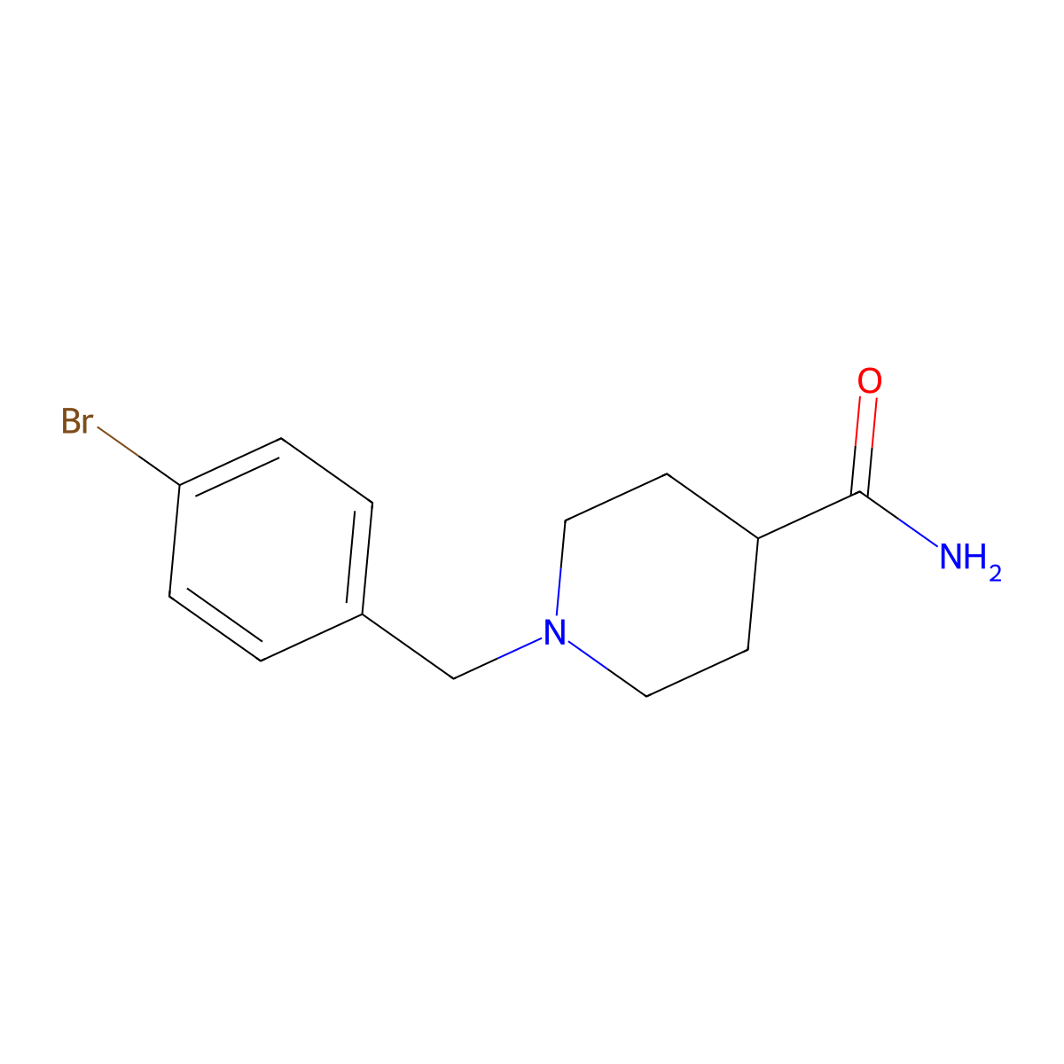 1-(4-Bromobenzyl)piperidine-4-carboxamide molecular structure, CAS 416896-35-0