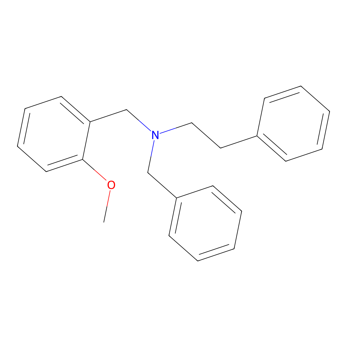 N-benzyl-N-(2-methoxybenzyl)-2-phenylethanamine molecular structure, CAS 416897-14-8