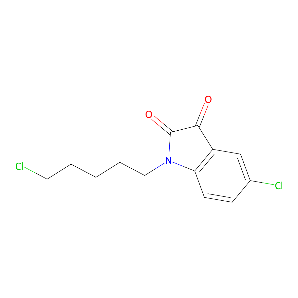5-chloro-1-(5-chloropentyl)-1H-indole-2,3-dione molecular structure, CAS 416899-91-7