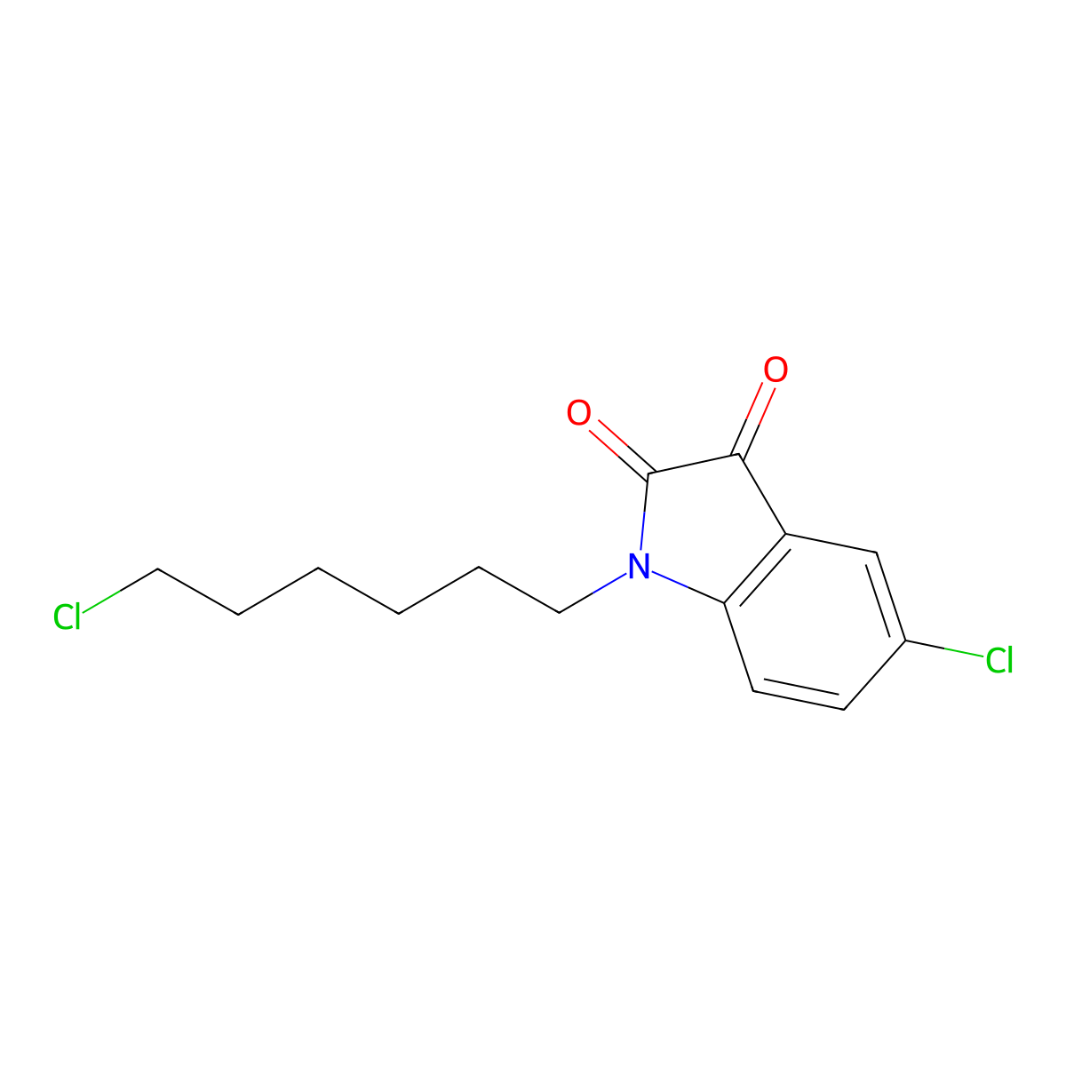 5-chloro-1-(6-chlorohexyl)-1H-indole-2,3-dione molecular structure, CAS 416899-94-0