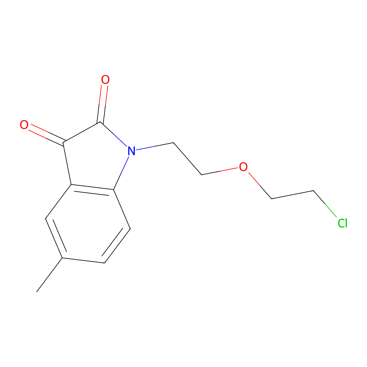 1-[2-(2-chloroethoxy)ethyl]-5-methyl-1H-indole-2,3-dione molecular structure, CAS 416899-96-2