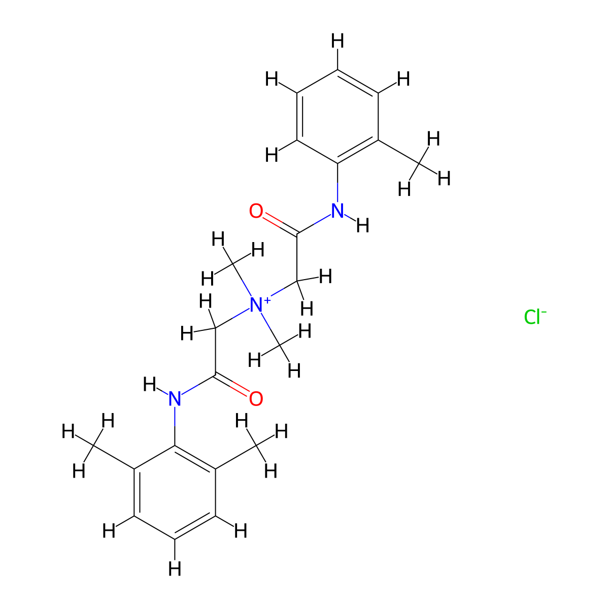 Ammonium, dimethyl((o-tolylcarbamoyl)methyl)((2,6-xylylcarbamoyl)methyl)-, chloride molecular structure, CAS 4169-33-9