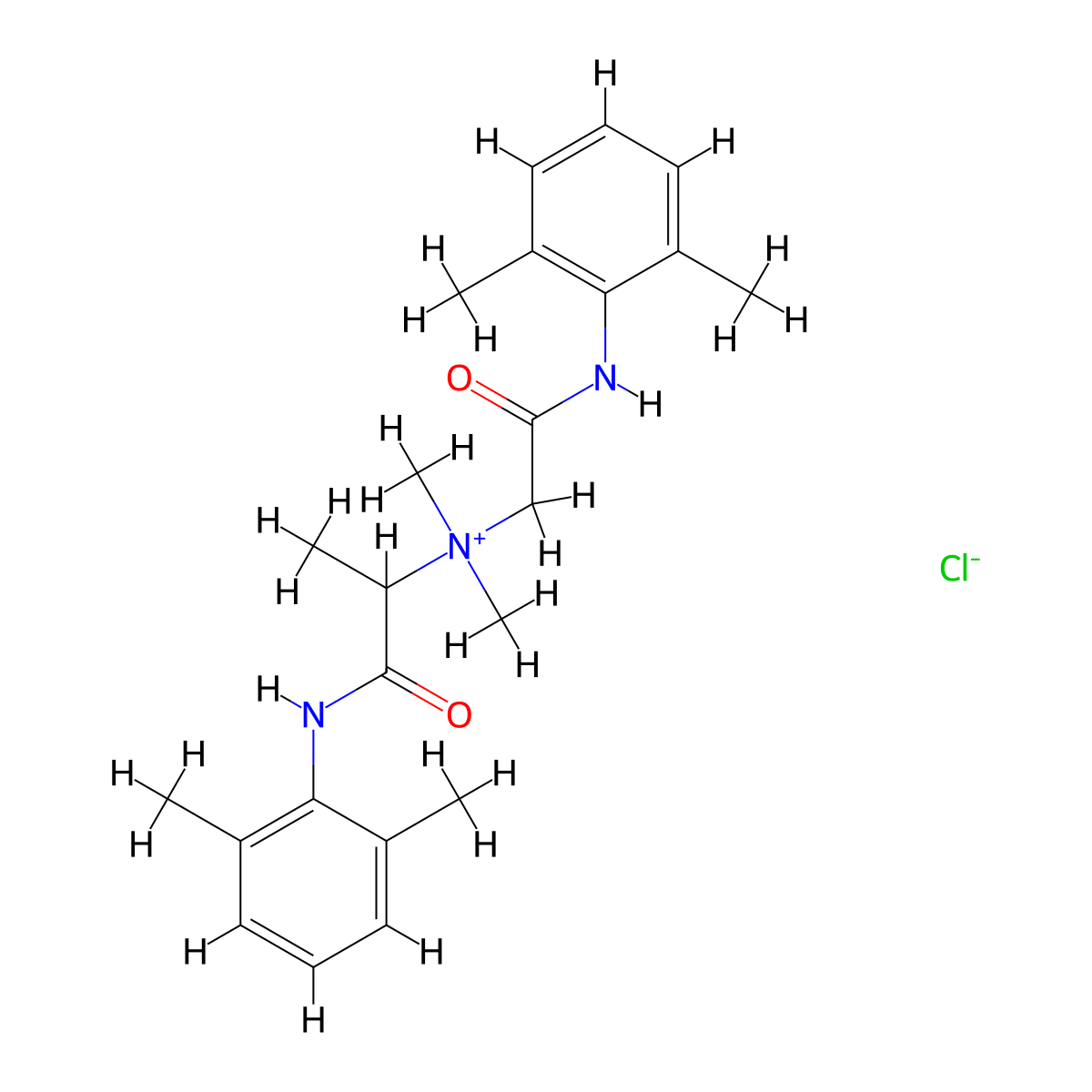 Ammonium, dimethyl(1-(2,6-xylylcarbamoyl)ethyl)((2,6-xylylcarbamoyl)methyl)-, chloride molecular structure, CAS 4169-35-1